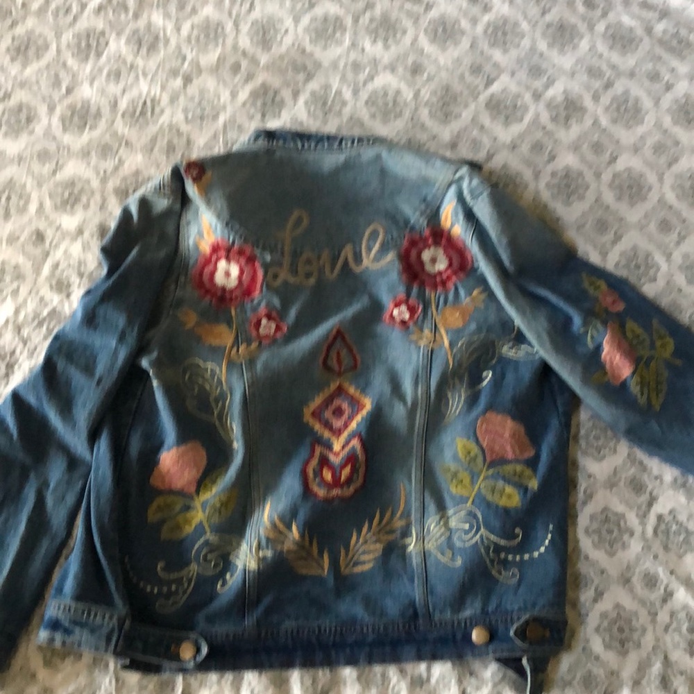 Denim floral jacket
